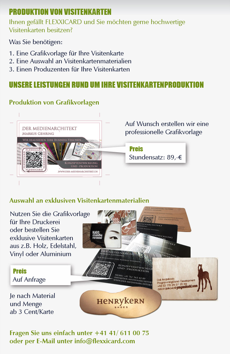 Visitenkartenproduktion